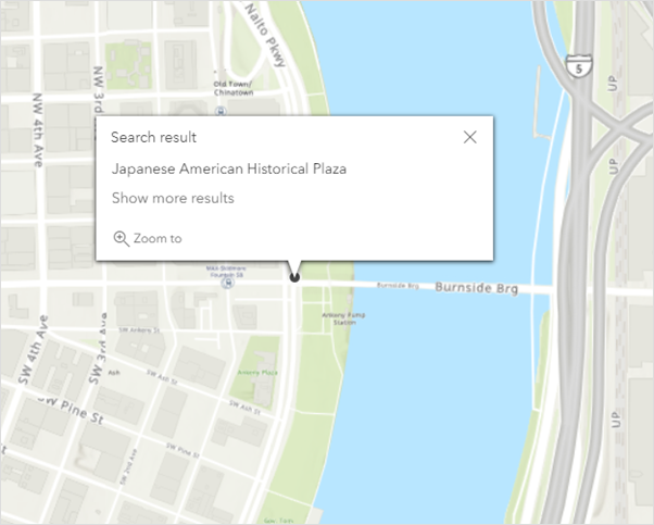 Scene zoomed to the Japanese American Historical Plaza in Portland, Oregon Scene zoomed to the Japanese American Historical Plaza in Portland, Oregon