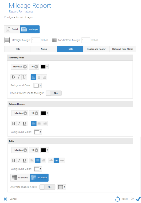 Formatting the table Formatting the table