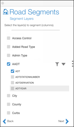 Selecting the layers to segment Selecting the layers to segment